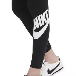 Nike Women's Black and White Logo Leggings